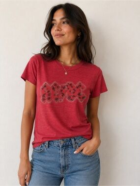 Junk Food Clothing Red Graphic AC/DC Short Sleeve Tee